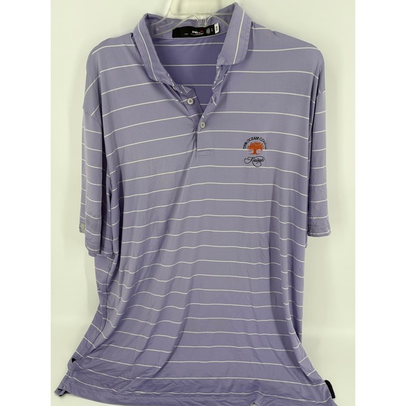 RLX Ralph Lauren Mens XL Golf Polo Shirt Striped The Ocean Course Kiawah - Picture 1 of 8